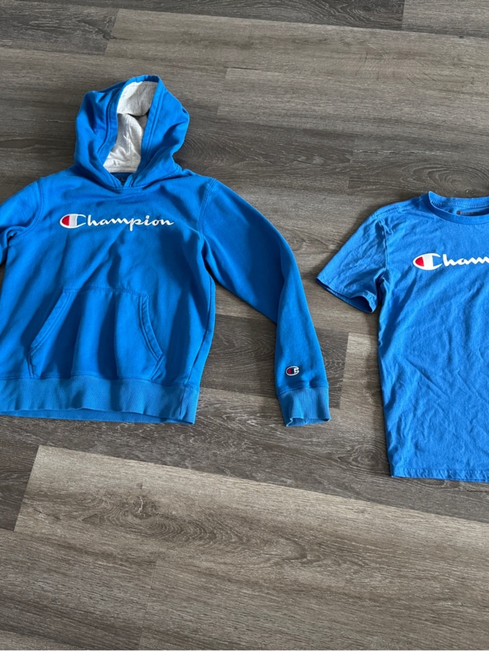 Champion Bright Blue Kids Hoodie & Tee Set